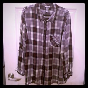 Plaid blouse by Catherines